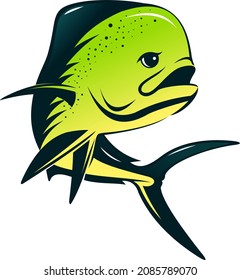 mahi mahi fish vector for fishing logo company