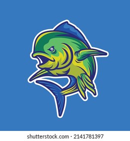 Mahi mahi fish vector logo design