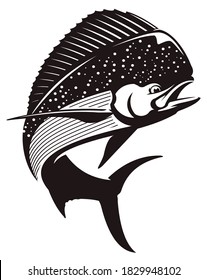 Mahi Mahi Fishing Logo. A Unique And Fresh Dorado Fishing Logo Template. Great To Use As Your Fishing Activity. 