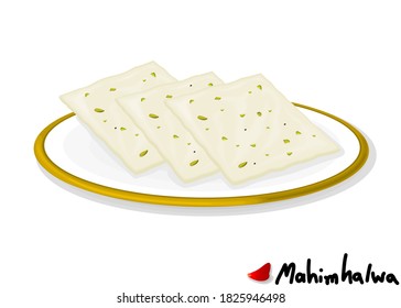 Mahim halwa indian Sweet Dish Food Vector