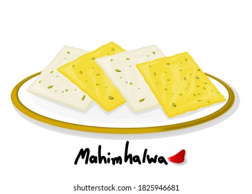 Mahim halwa indian Sweet Dish Food Vector