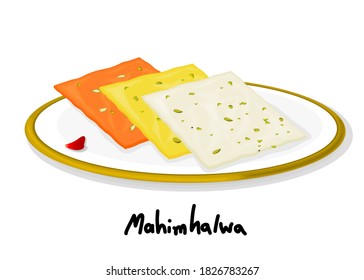 Mahim halwa indian Sweet Dish Food Vector