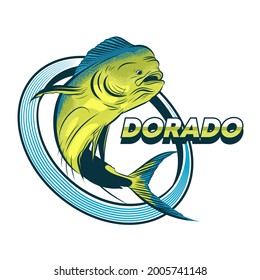 mahi-mahi or dorado fish vector illustration