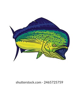 mahimahi dorado fishing illustration logo vector image t shirt