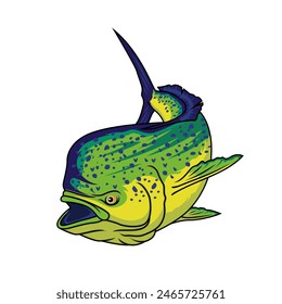 mahimahi dorado fishing illustration logo vector image t shirt