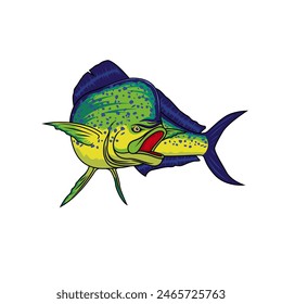 mahimahi dorado fishing illustration logo vector image t shirt