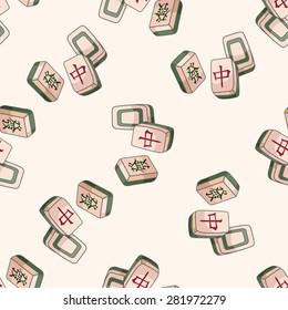 Mahjong , cartoon seamless pattern background