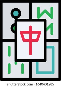 Mahjong - Gambling icon set. High quality filled outline vector illustration for website and mobile application.
