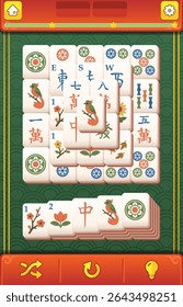 Tela principal da IU de ativos de jogos do Mahjong
