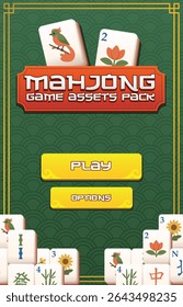 Mahjong game assets UI Menu Screen
