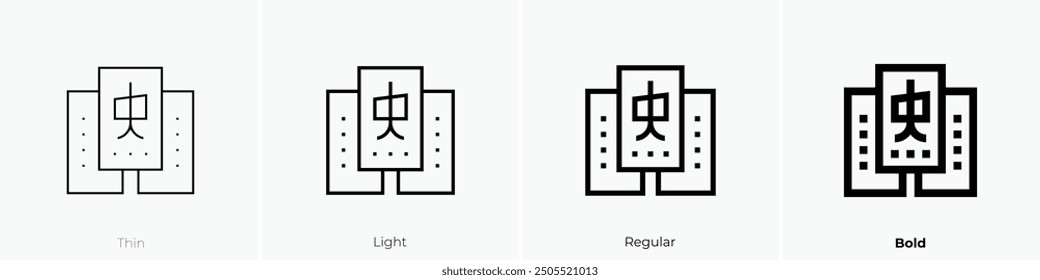 mahjong icon. Thin, Light Regular And Bold style design isolated on white background