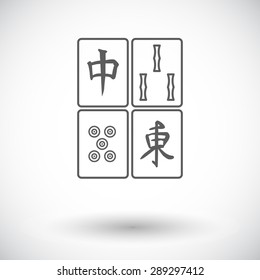 Mahjong. Single flat icon on white background. Vector illustration.