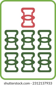 Mahjong tile tile illustration icon seven strings