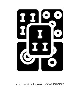 mahjong tiles board table glyph icon vector. mahjong tiles board table sign. isolated symbol illustration