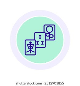 Mahjong Tiles icon, tiles, game, chinese, play line icon, editable vector icon, pixel perfect, illustrator ai file