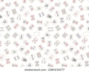 Mahjong tiles wallpaper pattern illustration