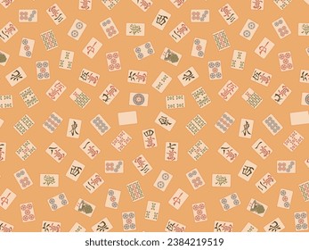 Mahjong tiles wallpaper pattern illustration