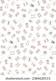 Ilustración de papel tapiz de mosaicos de Mahjong