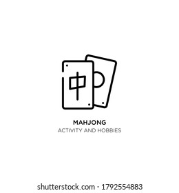 mahjong vector line icon. Simple element illustration. squad outline icon from activity and hobbies concept. Can be used for web and mobile
