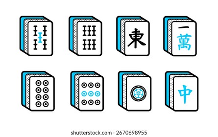 Vector De Mahjong Sobre Fondo Blanco