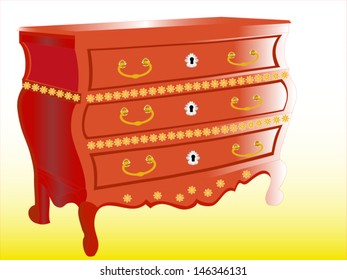 Mahogany chest of drawers less common shapes with drawers and ornaments often used as a dresser