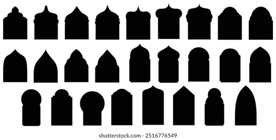 Mahrab Vector Line Icon Design. Set Mihrab Vector Isolated Shape Design white background. 