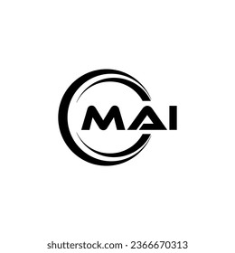 MAI letter logo design in illustration. Vector logo, calligraphy designs for logo, Poster, Invitation, etc.