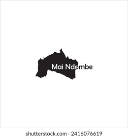 Mai Ndombe Democratic Republic Of Congo map and black letter design on white background