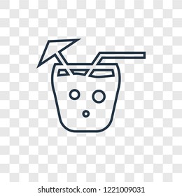 Mai tai concept vector linear icon isolated on transparent background, Mai tai concept transparency concept in outline style