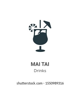 Mai tai vector icon on white background. Flat vector mai tai icon symbol sign from modern drinks collection for mobile concept and web apps design.