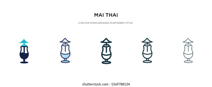 mai thai icon in different style vector illustration. two colored and black mai thai vector icons designed in filled, outline, line and stroke style can be used for web, mobile, ui