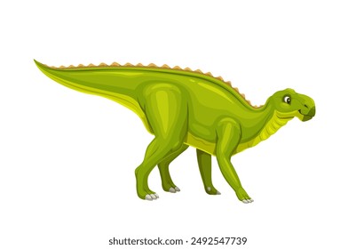 Maiasaura prehistoric dinosaur for kids cartoon Jurassic lizard toys collection, isolated vector. Maiasaura dinosaur or prehistoric dino with funny cute face for kids archeology game or education