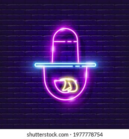 Maid apron neon sign. Cleaning uniform glowing icon. Vector illustration for design, website, advertising. Cleaning service concept.