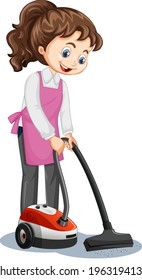 Maid Cartoon Character Wearing Uniform Using Stock Vector (Royalty Free ...