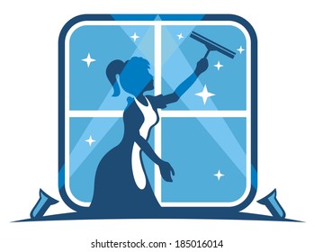 maid clean glass