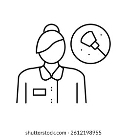 maid cleaning service employee line icon vector. maid cleaning service employee sign. isolated contour symbol black illustration