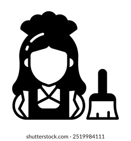 Maid Glyph Icon, Vector illustration