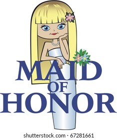 Maid of Honor with Long Blonde Hair, Caucasian