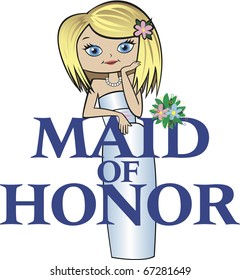 Maid of Honor with Med Blonde Hair, Caucasian