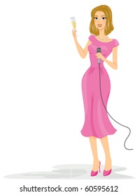 The Maid Of Honor Proposing A Toast For The Newlyweds - Vector