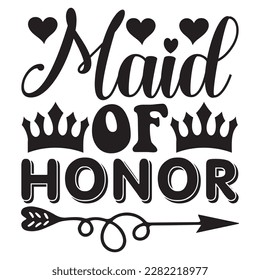 Archivo vectorial de diseño de camisetas Maid of Honor