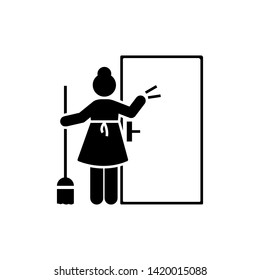 Maid, hotel, cleaner, girl icon. Element of hotel pictogram icon. Premium quality graphic design icon. Signs and symbols collection icon
