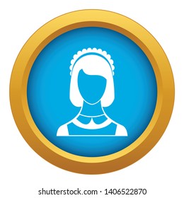 Maid icon blue vector isolated on white background for any design
