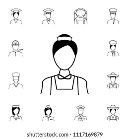maid icon. Detailed set of Proffecions icons. Premium quality graphic design sign. One of the collection icons for websites, web design, mobile app