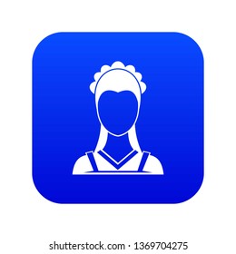 Maid icon digital blue for any design isolated on white vector illustration