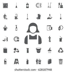Maid icon illustration isolated vector sign symbol on the white background. Set of cleaning icons