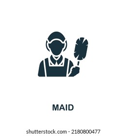 Maid icon. Monochrome simple line Housekeeping icon for templates, web design and infographics