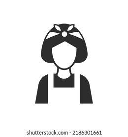 Maid icon. Monochrome symbol. Vector illustration