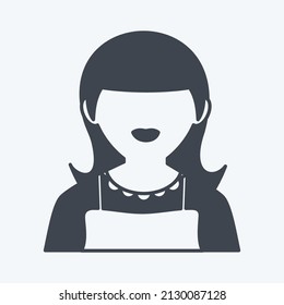 Maid Icon in trendy glyph style isolated on soft blue background