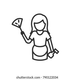 The maid. linear icon. Line with Editable stroke